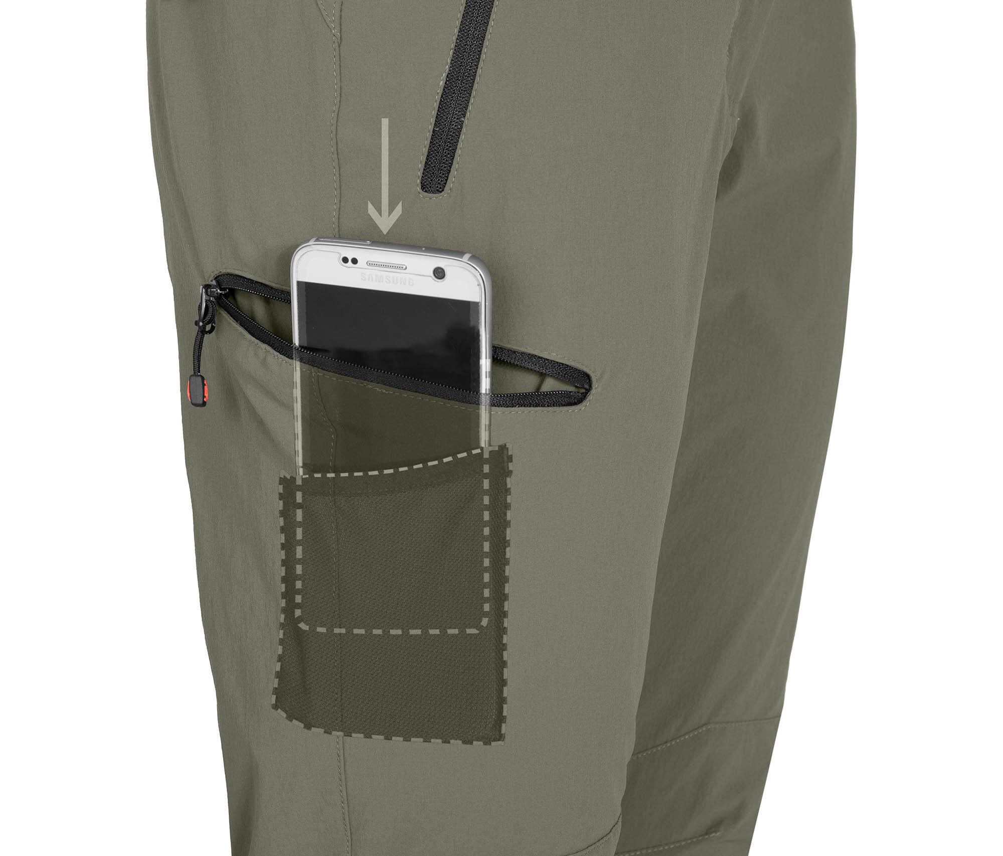 Damen Winter-Wanderhose warm gefüttert, elastisch Grün 4/7