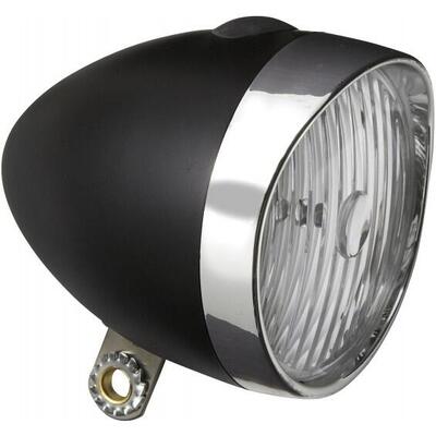 Edge Faro Bici Retrò 3 x LED - Con batterie - Nero/Cromo.