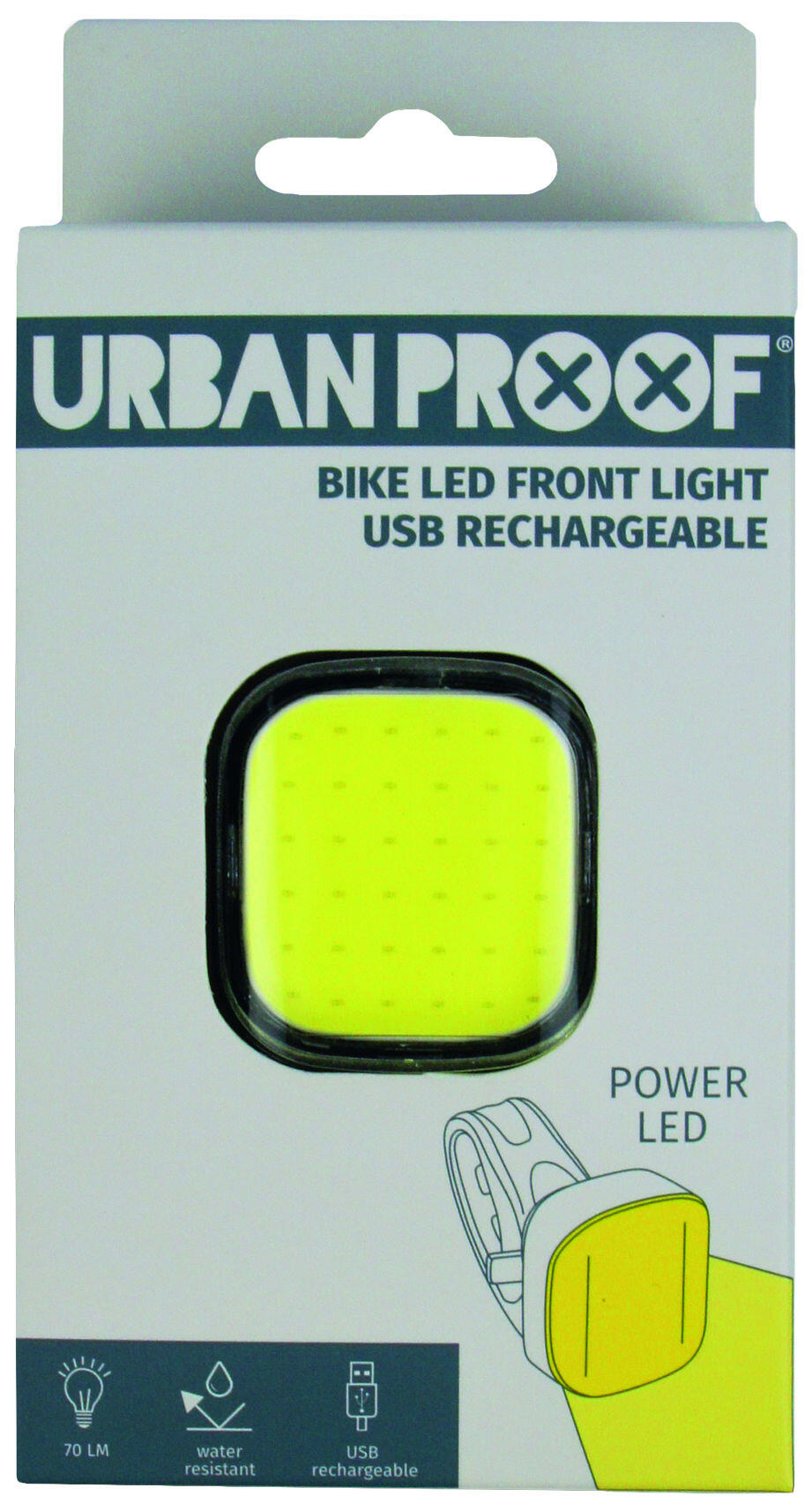 UrbanProof fanale anteriore USB ricaricabile 70 lumen. 5/5
