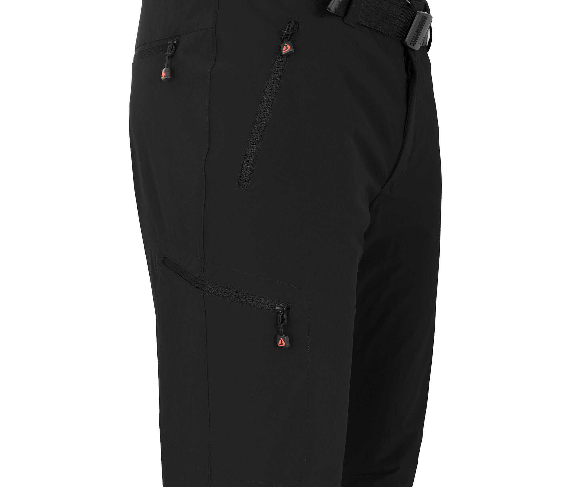 Herren Winter Wanderhose elastisch, warm, gefüttert Schwarz 3/4