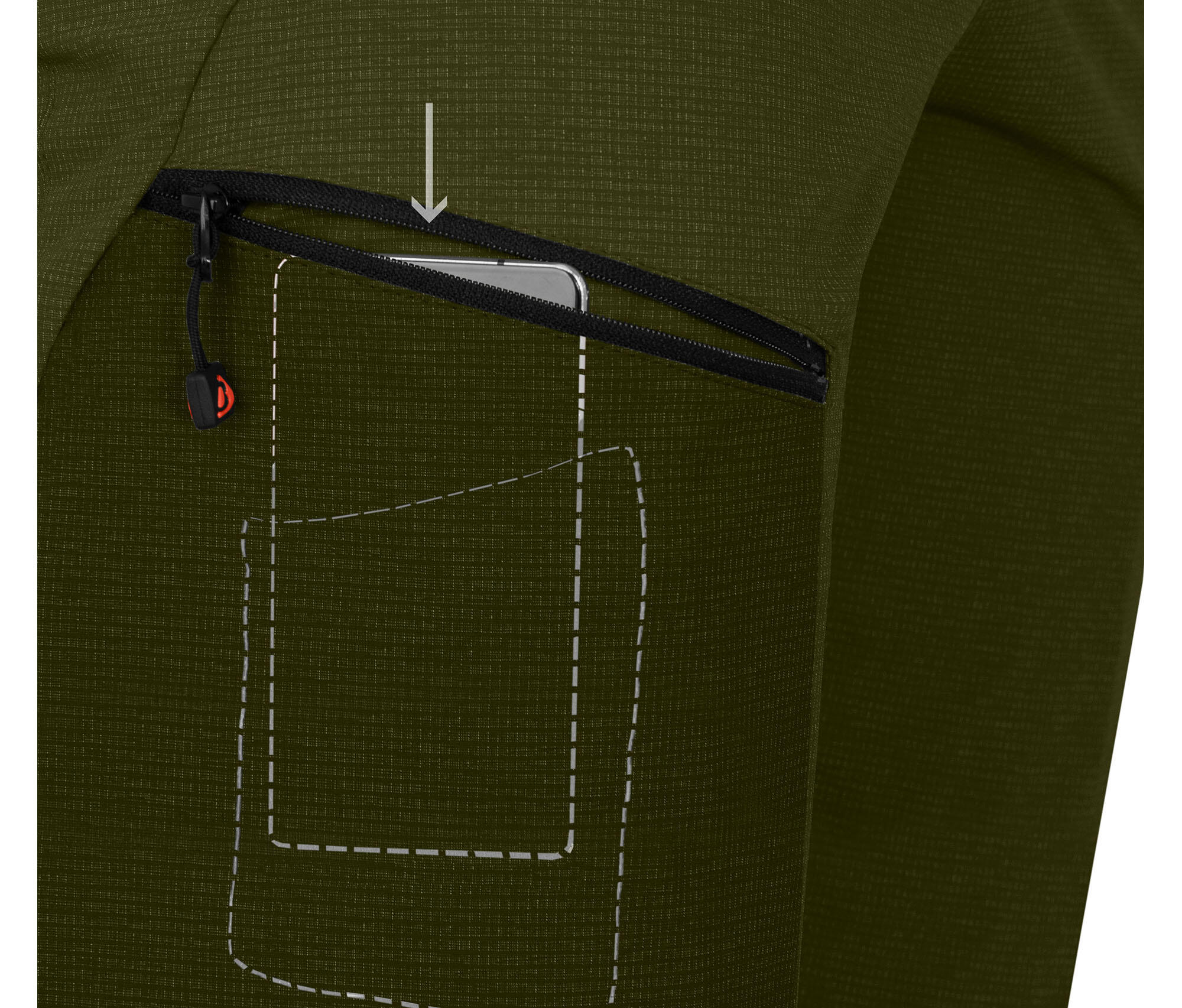 Damen Wanderhose robust, elastisch grün 5/6