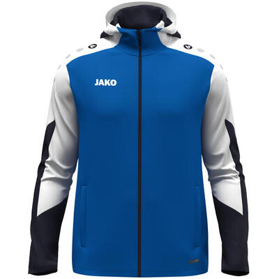 Jako dynamic jas met kap heren - royal / wit / marine