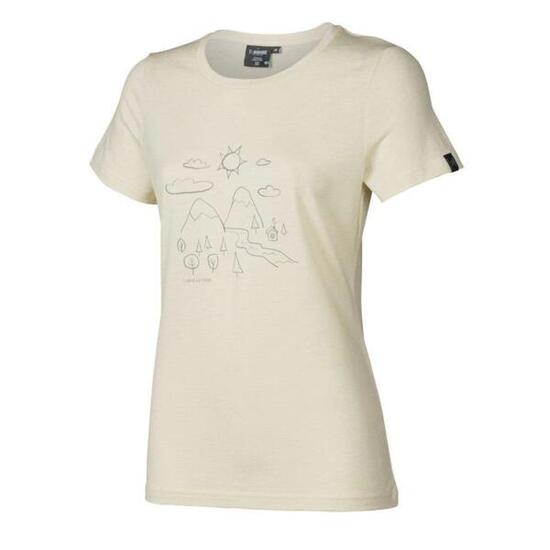 T-Shirt UW Cilla Outdoor Damen - 100% Merinowolle - Beige