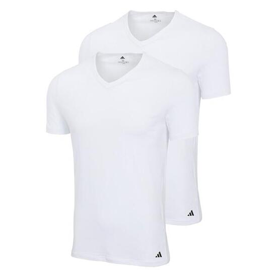 T-Shirt langlebig weich Herren - 2er Pack V-Neck T-Shirt Active Flex Cotton