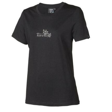 T-Shirt UW Cilla Vine Damen – 100 % Merinowolle – Schwarz