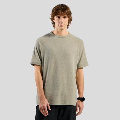 T-shirt a maniche corte Ascent in tessuto a griglia in misto merino ODLO