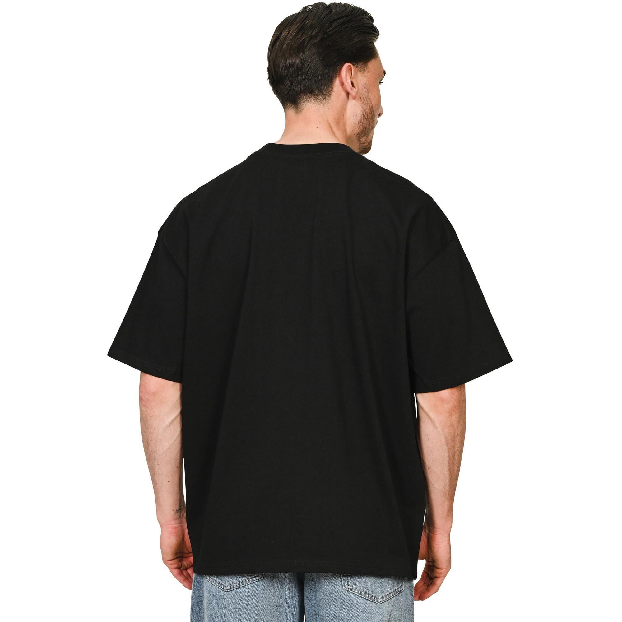 Unisex Adult Supreme Combed Extended Neckline Oversized TShirt (Black) 3/4