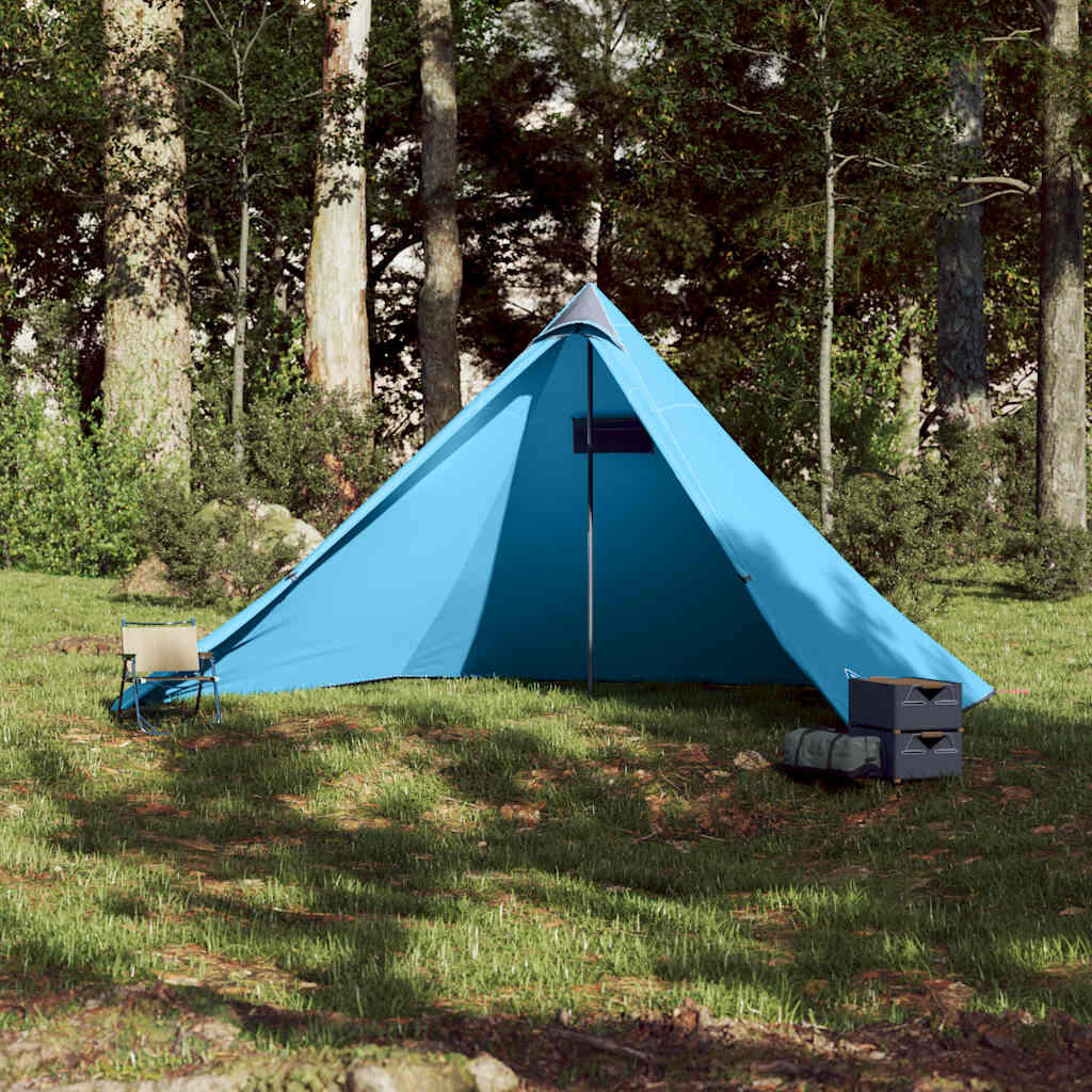 VidaXL 7-Person Waterproof Teepee Tent Blue 3/7