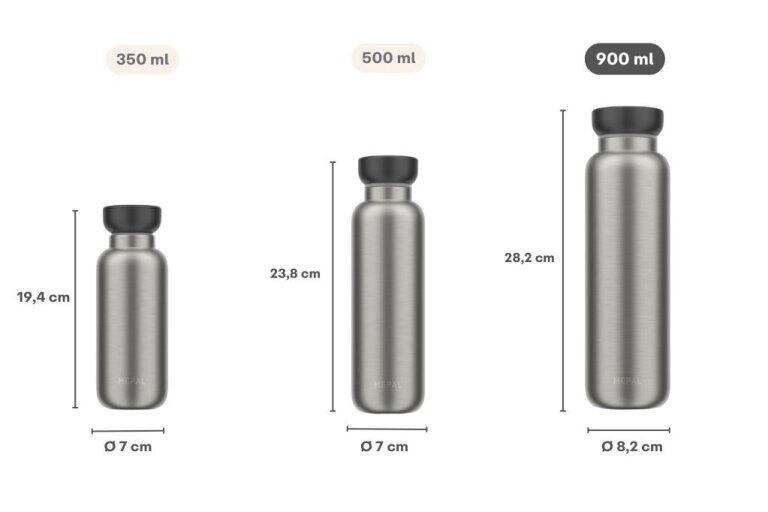 Mepal Ellipse 900 ml Isolierflasche - Nordic black 3/6
