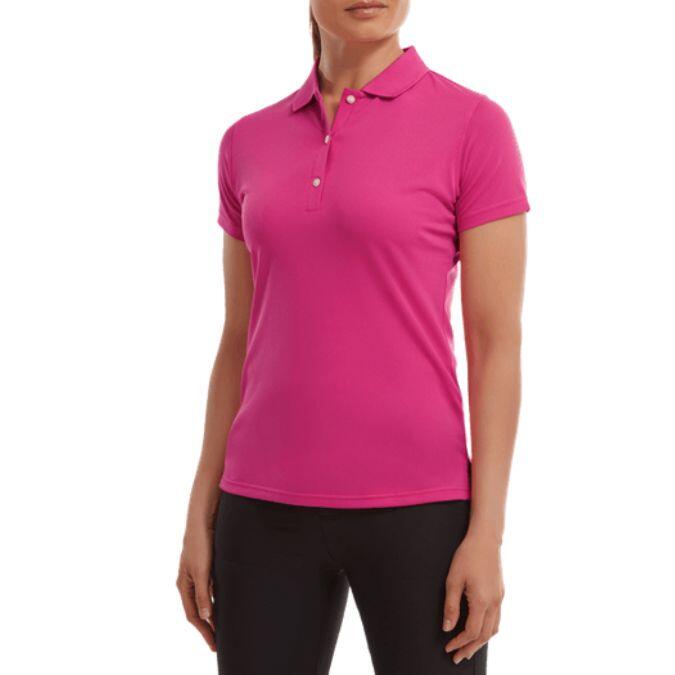 Footjoy Stretch Pique Solid Golfpolo Dames Fuchia 4/4