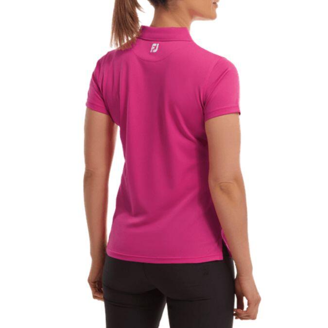 Footjoy Stretch Pique Solid Golfpolo Dames Fuchia 3/4