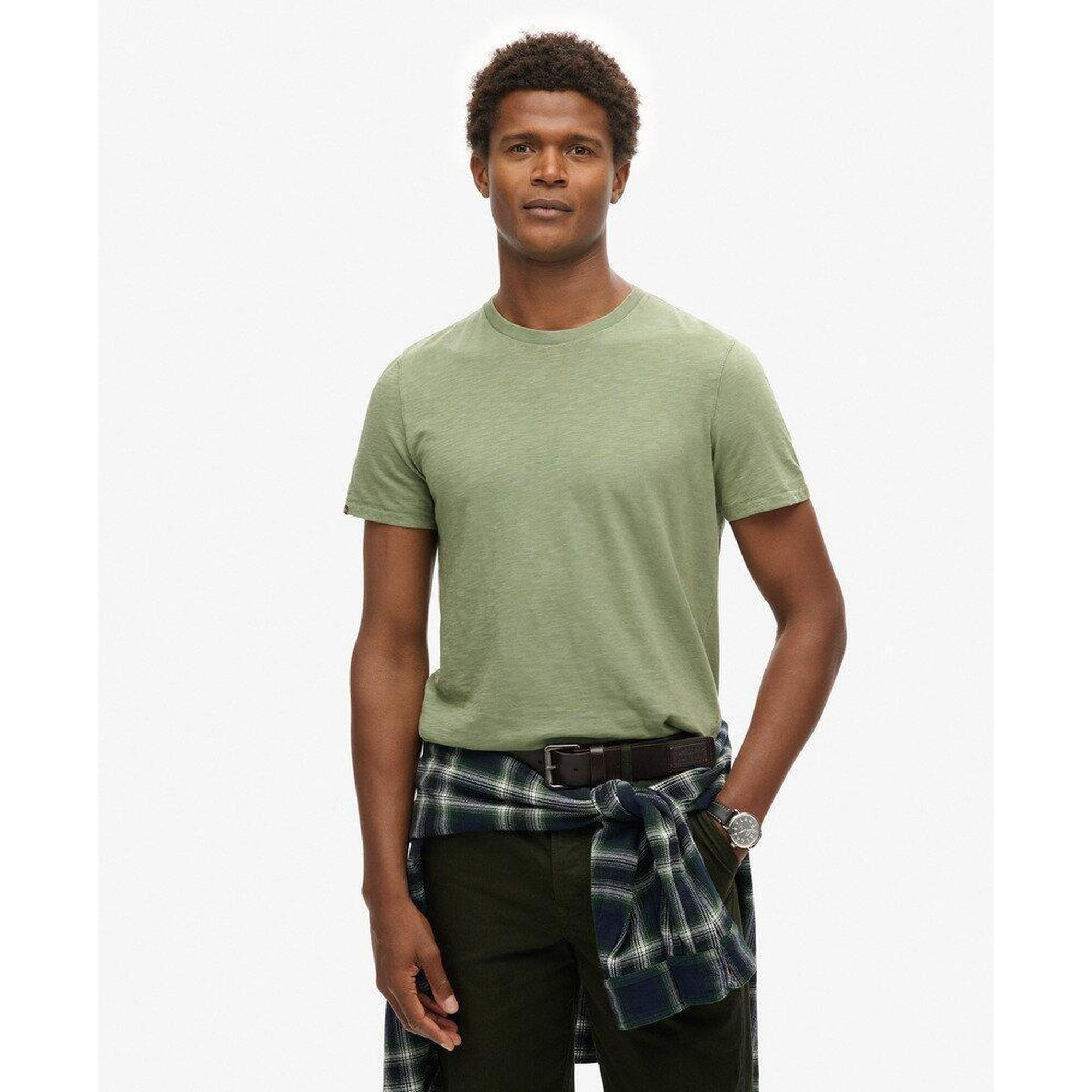 Superdry - T-shirt Col Rond En Coton Slub - T-shirt Manches Courtes - Vert - Decathlon