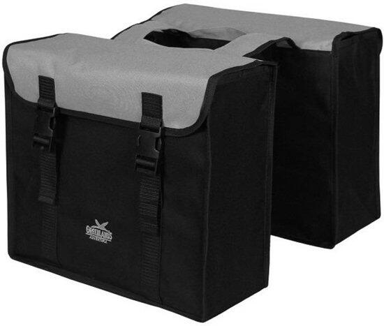 Podwójna Torba Na Rower 34 Litry 37 X 33 X 14 Cm (2X) - Czarny / Srebrny