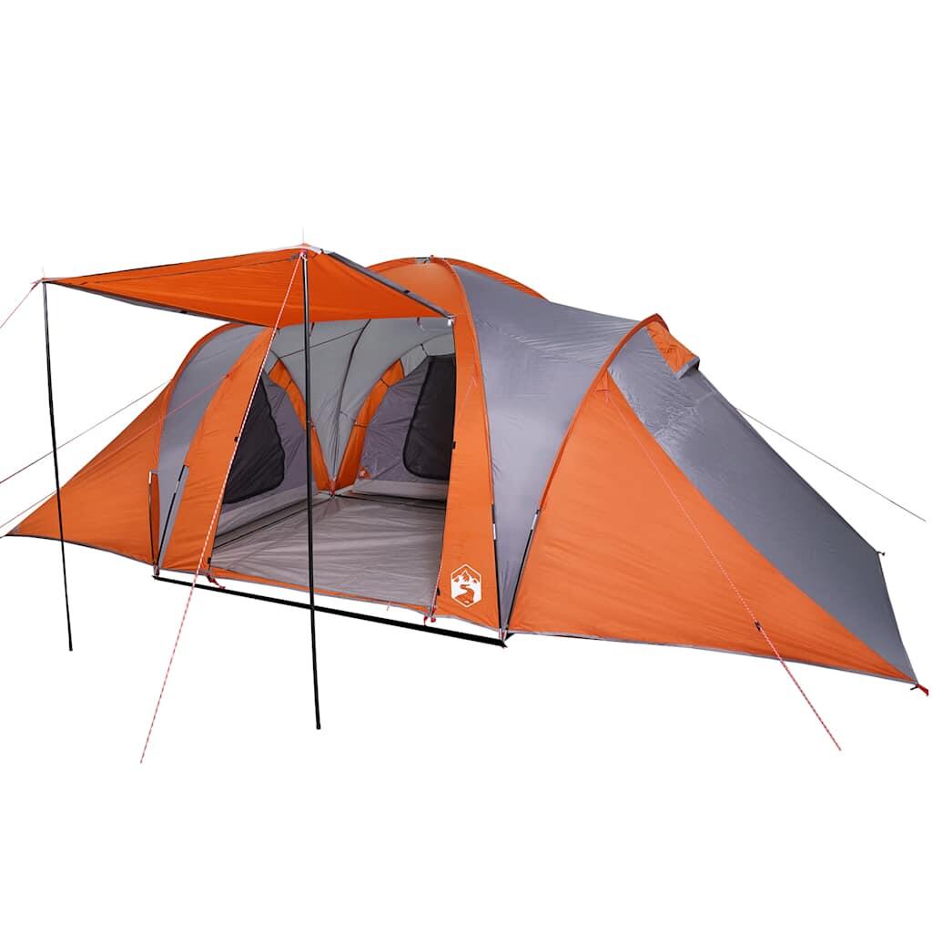 VidaXL Tenda a cupola 6 posti impermeabile grigio e arancione 7/7