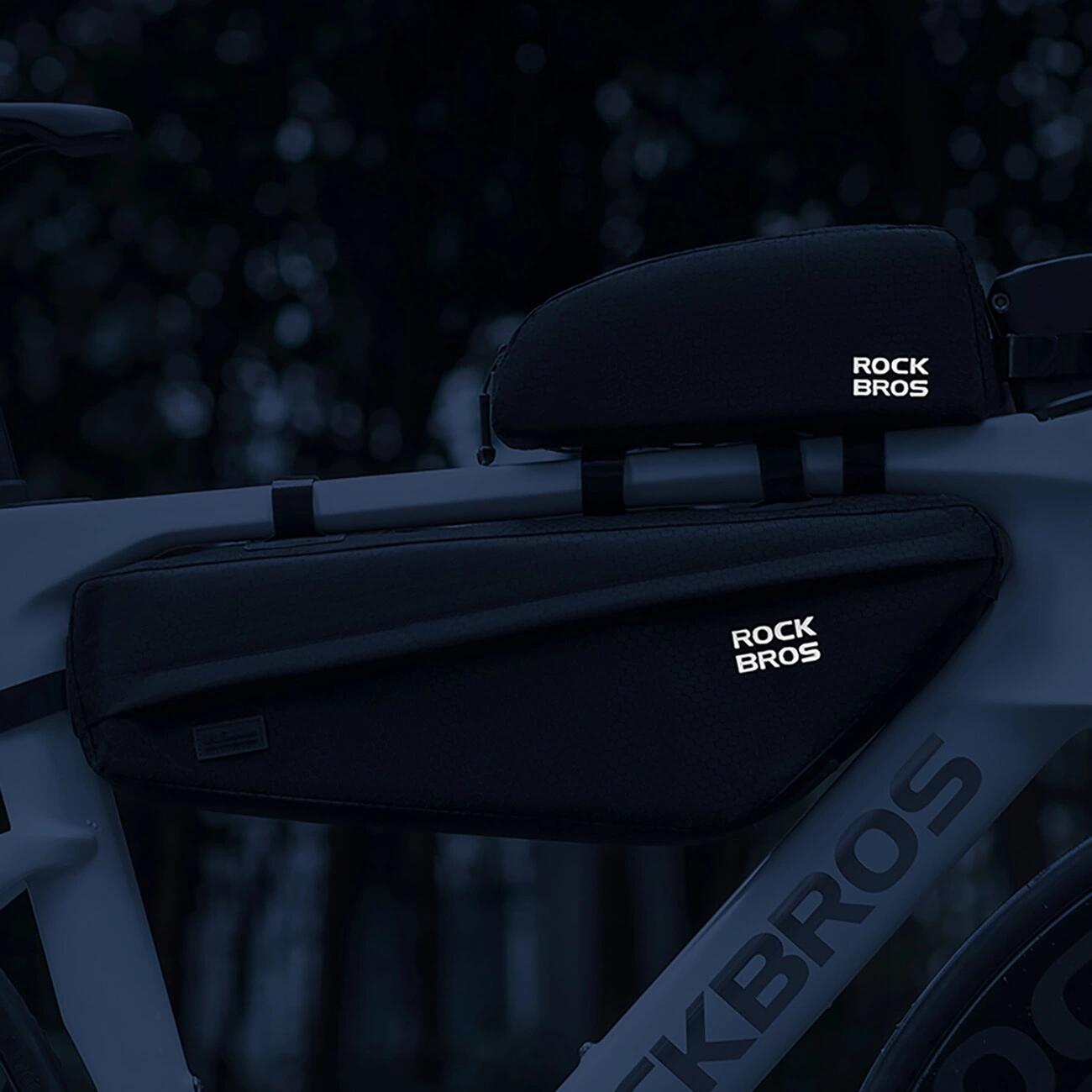 Bolsa de bicicleta Rockbros para cuadro debajo del tubo superior 2.9L - Negro 7/7