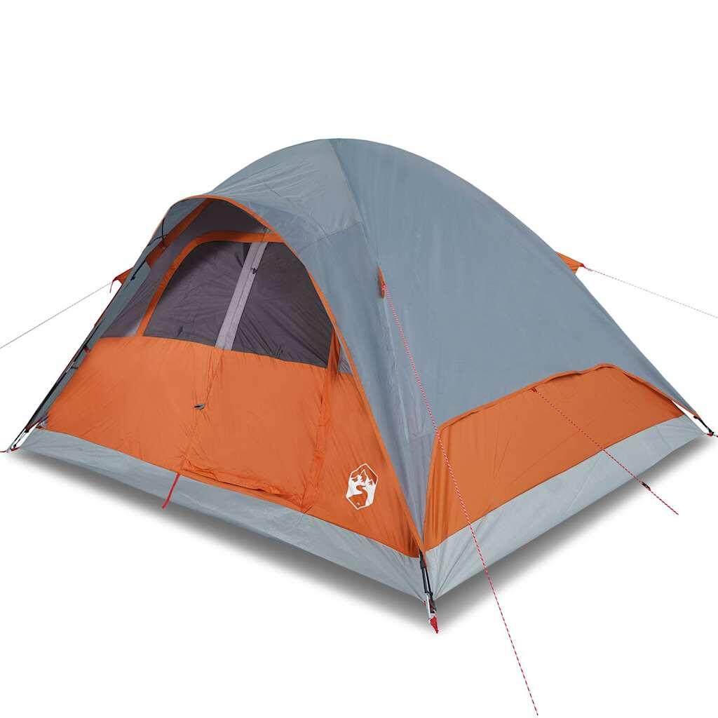 Tente dôme VidaXL 6 personnes imperméable orange 2/7