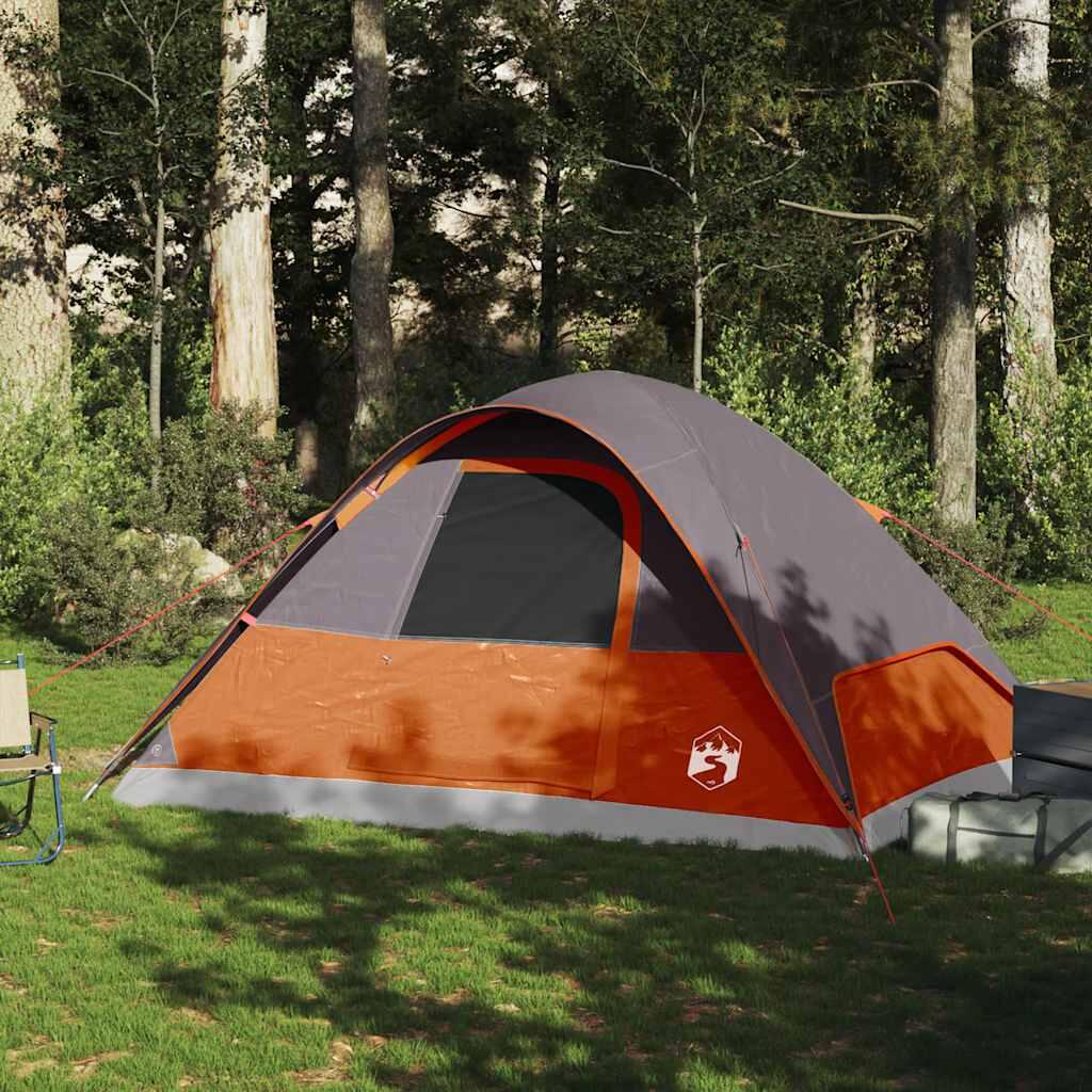 VidaXL Kuppelzelt 6-Personen wasserdicht orange 3/7