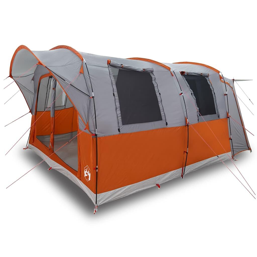 VidaXL Tenda Auto 4 Posti Impermeabile Grigio e Arancione 2/4