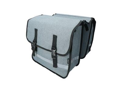 Dresco dubbele fietstas 36 liter - grijs