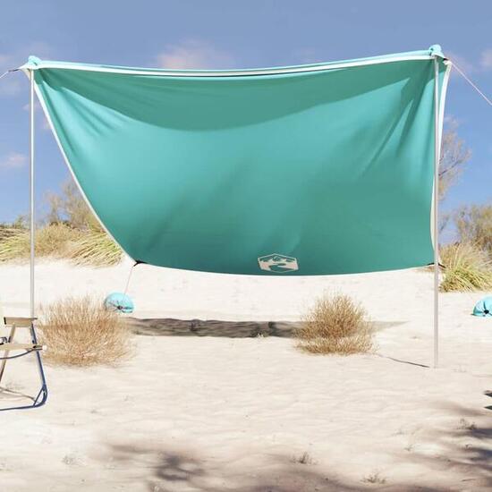 Tente de plage VidaXL 304 x 300 cm avec ancres de sable, verte