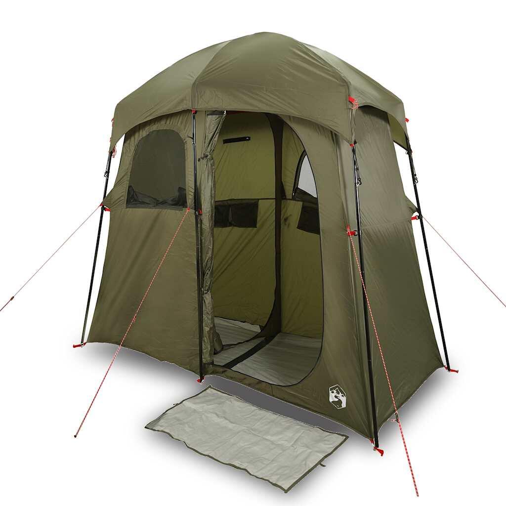 VidaXL tenda doccia 2 persone impermeabile verde oliva 2/7