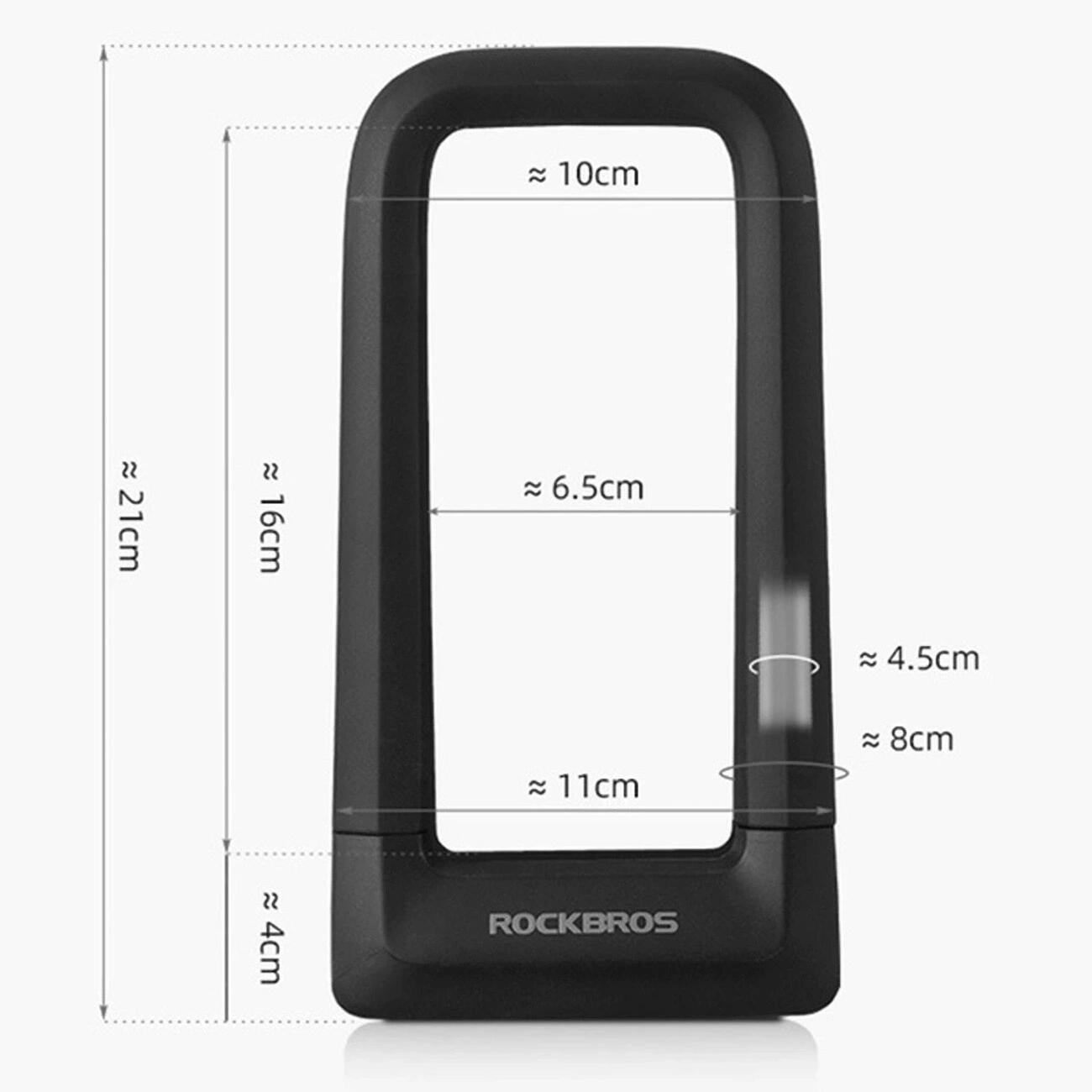 Antivol U pour vélo Rockbros RKS626 - noir 3/7