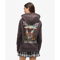 Sweat à capuche en zip avec strass pour tatouage