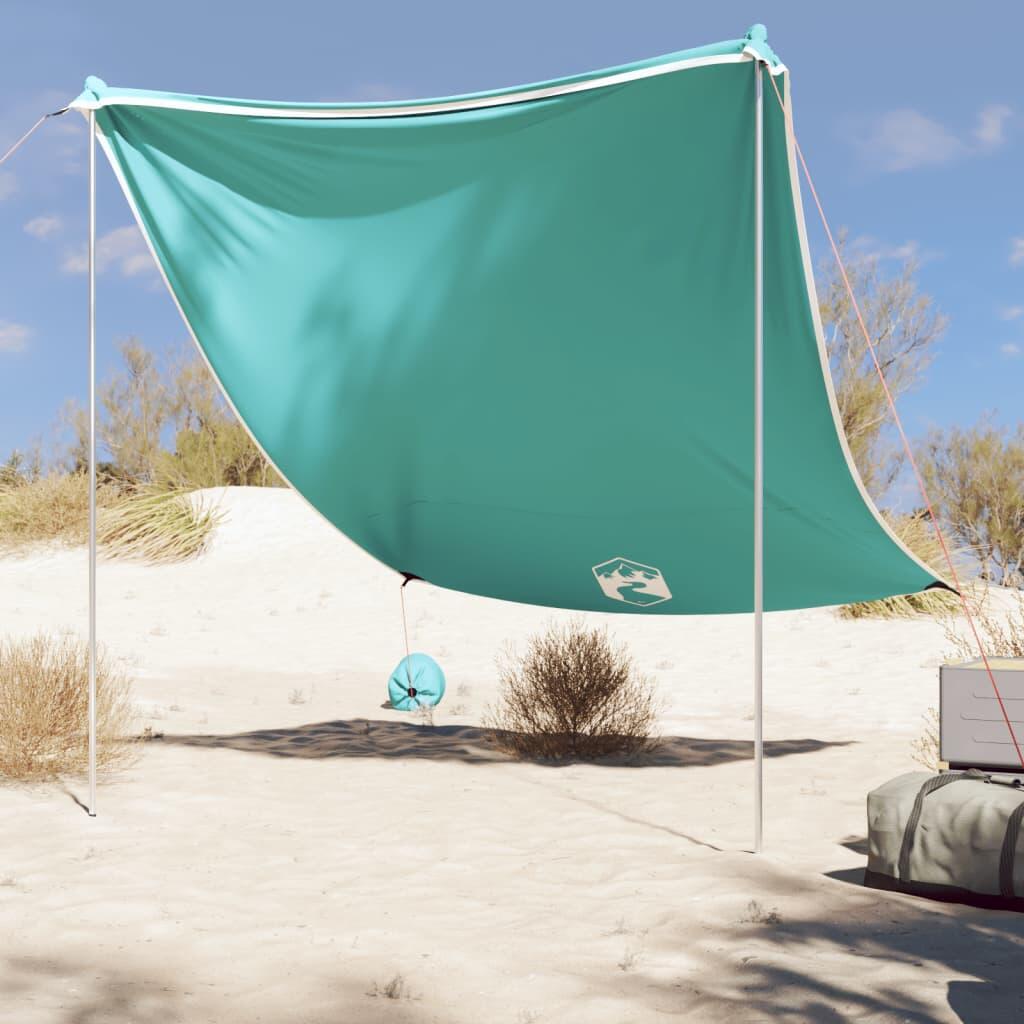 Vidaxl - Vidaxl Auvent De Plage Avec Ancres De Sable - Idéal Pour La Plage Et Le Camping - Tente - Gris|incolore|vert - 2 Places - Decathlon