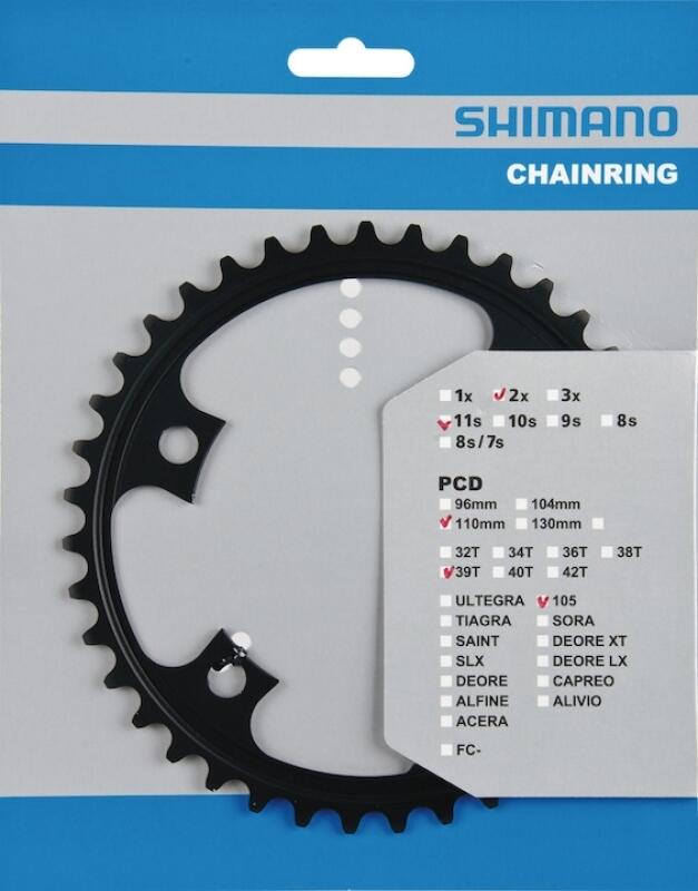 Tarcza Mechanizmu Korbowego 39T 105 Fc-5800 Md - Czarna (Dla 53-39T)