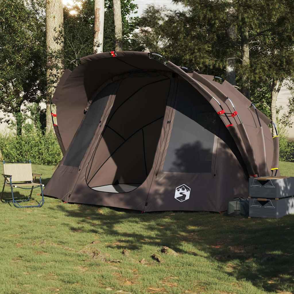 Tenda da pesca impermeabile VidaXL 5 persone marrone 7/7