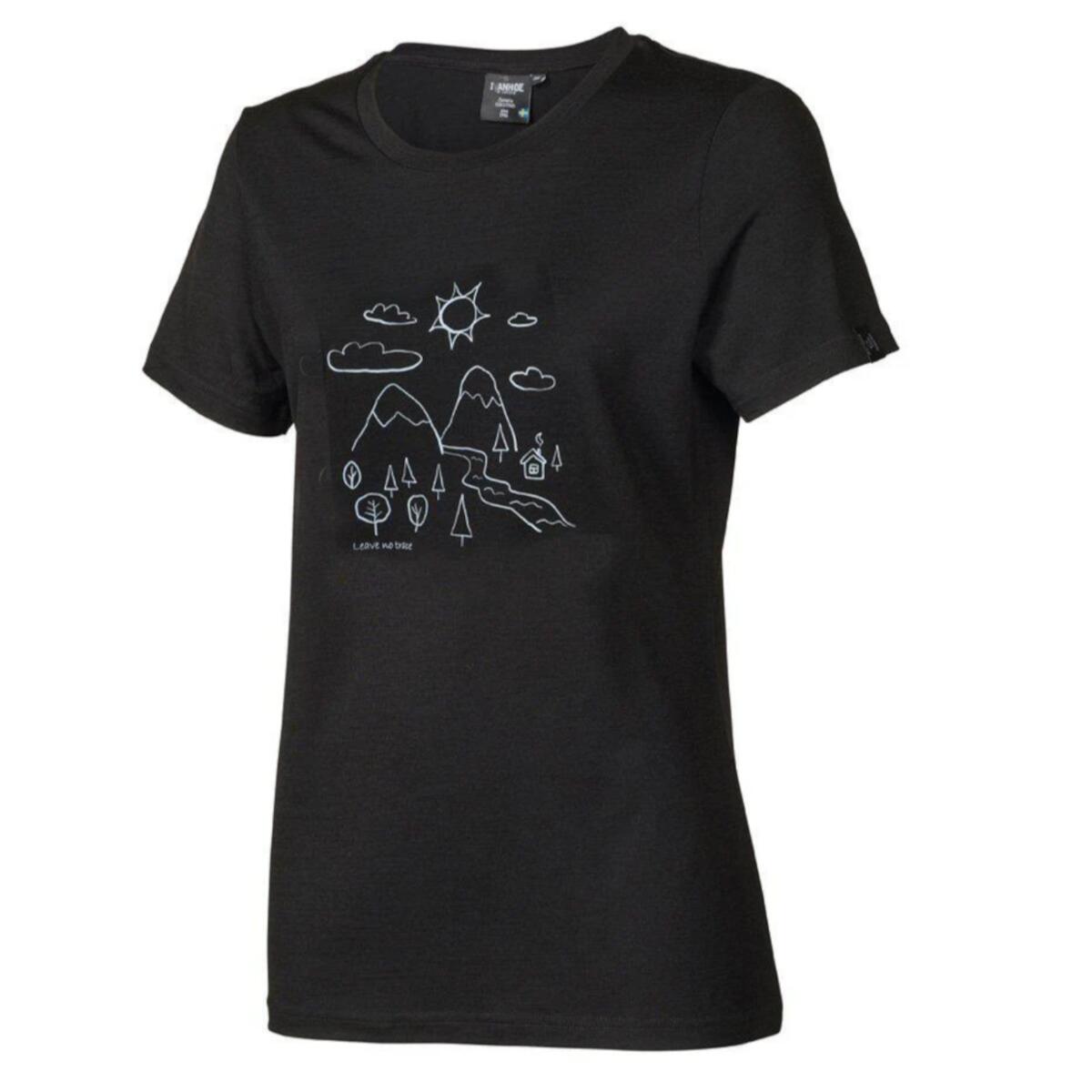 T-shirt UW Cilla Outdoor dames - 100% merino wol - Zwart 1/5