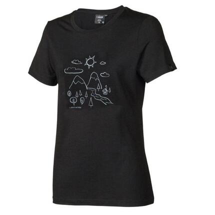 T-Shirt UW Cilla Outdoor Damen - 100% Merinowolle - Schwarz