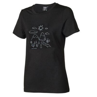 T-shirt uw cilla outdoor dames - 100% merino wol - zwart