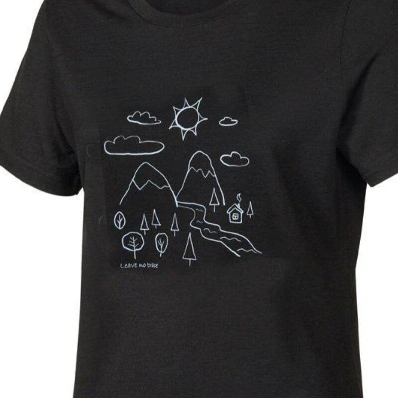 T-shirt UW Cilla Outdoor dames - 100% merino wol - Zwart 2/5