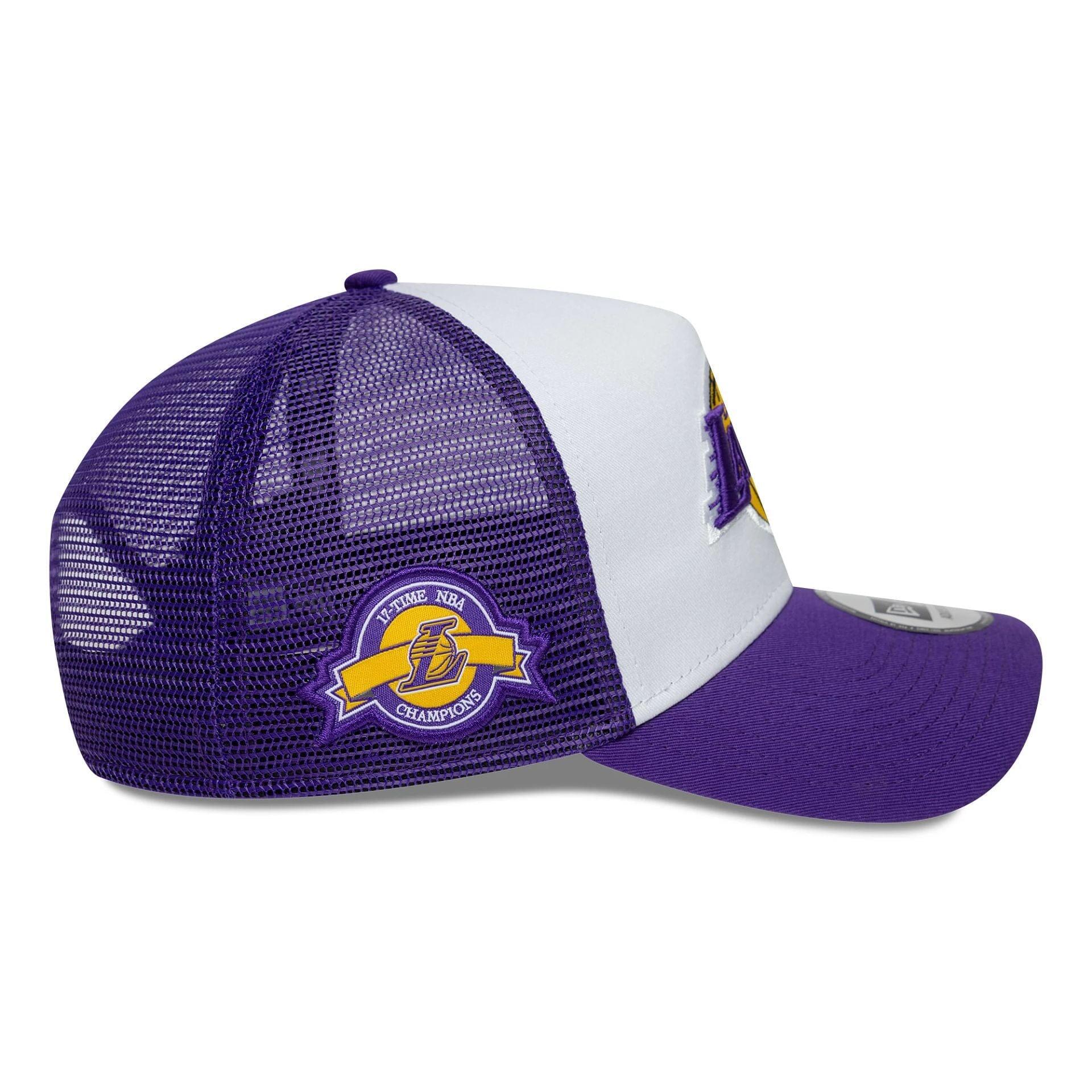 Casquette NBA Los Angeles Lakers New Era Patch Trucker Violet 6/6