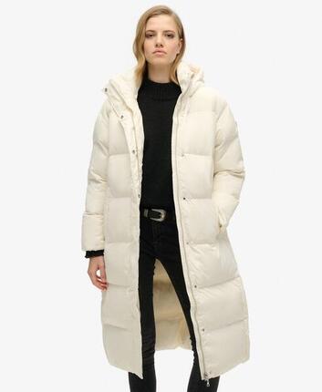 Manteau matelassé long à capuche