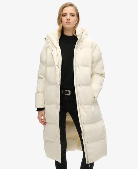 Manteau matelassé long à capuche