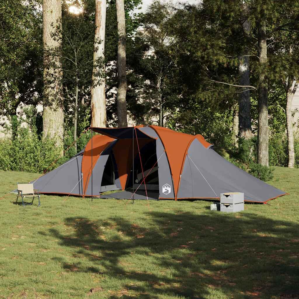 Tenda a cupola VidaXL 6 persone grigio e arancione 3/4