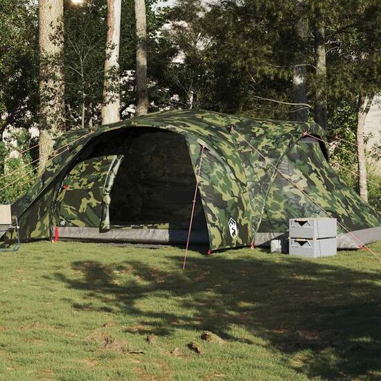 Tente Dôme 6 Personnes Imperméable Camouflage Vidaxl
