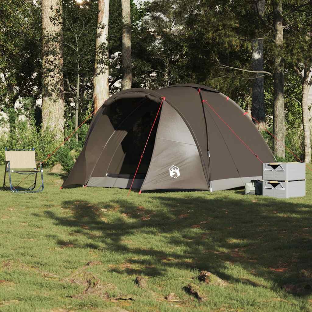 Tenda da pesca VidaXL 2 persone impermeabile marrone 3/4