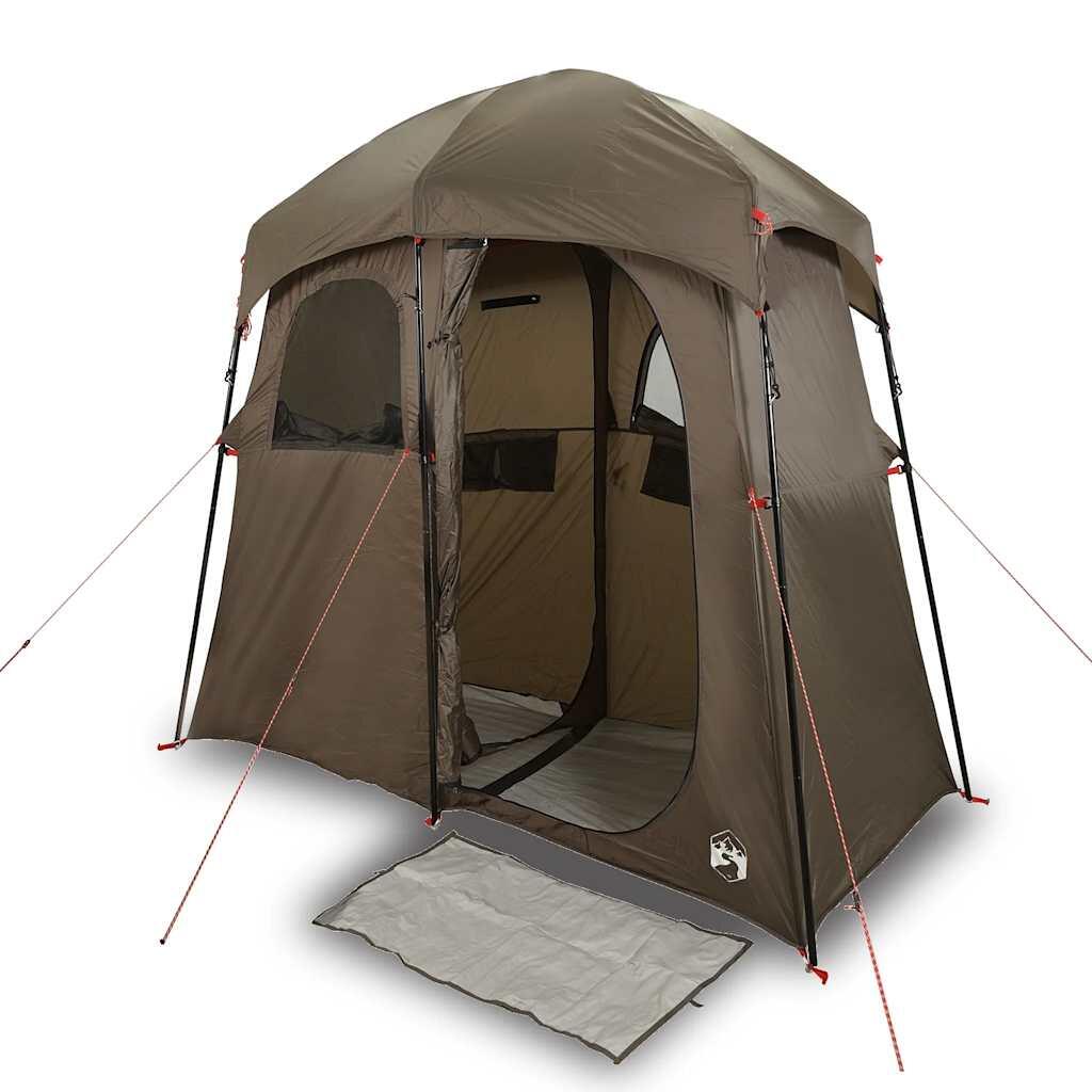 Tenda doccia impermeabile VidaXL per 2 persone marrone 2/7