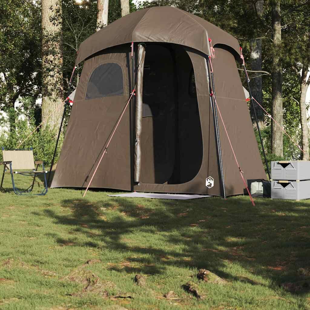 Tenda doccia impermeabile VidaXL per 2 persone marrone 3/7