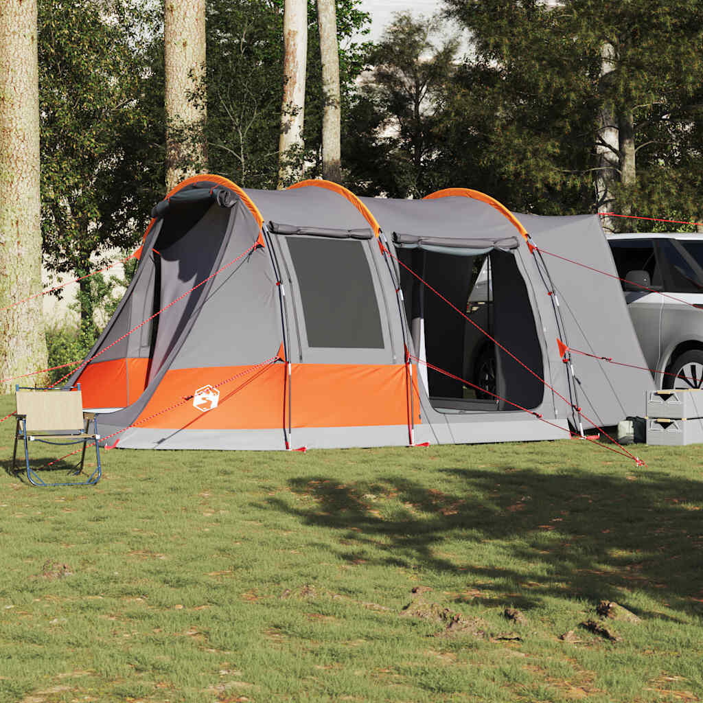 Tenda da Auto VidaXL 2 Persone Impermeabile Grigio e Arancione 3/4