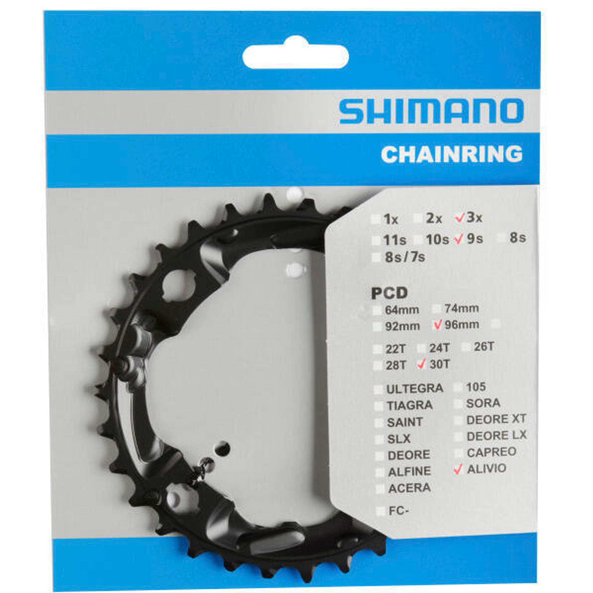 Plateau Shimano 44 Dents Aluminium Noir FC-M430 Alivio - Pièce Originale VTT