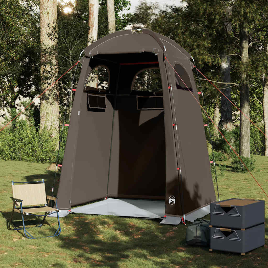 Vidaxl Tente de Douche Imperméable Marron pour Camping 3/4