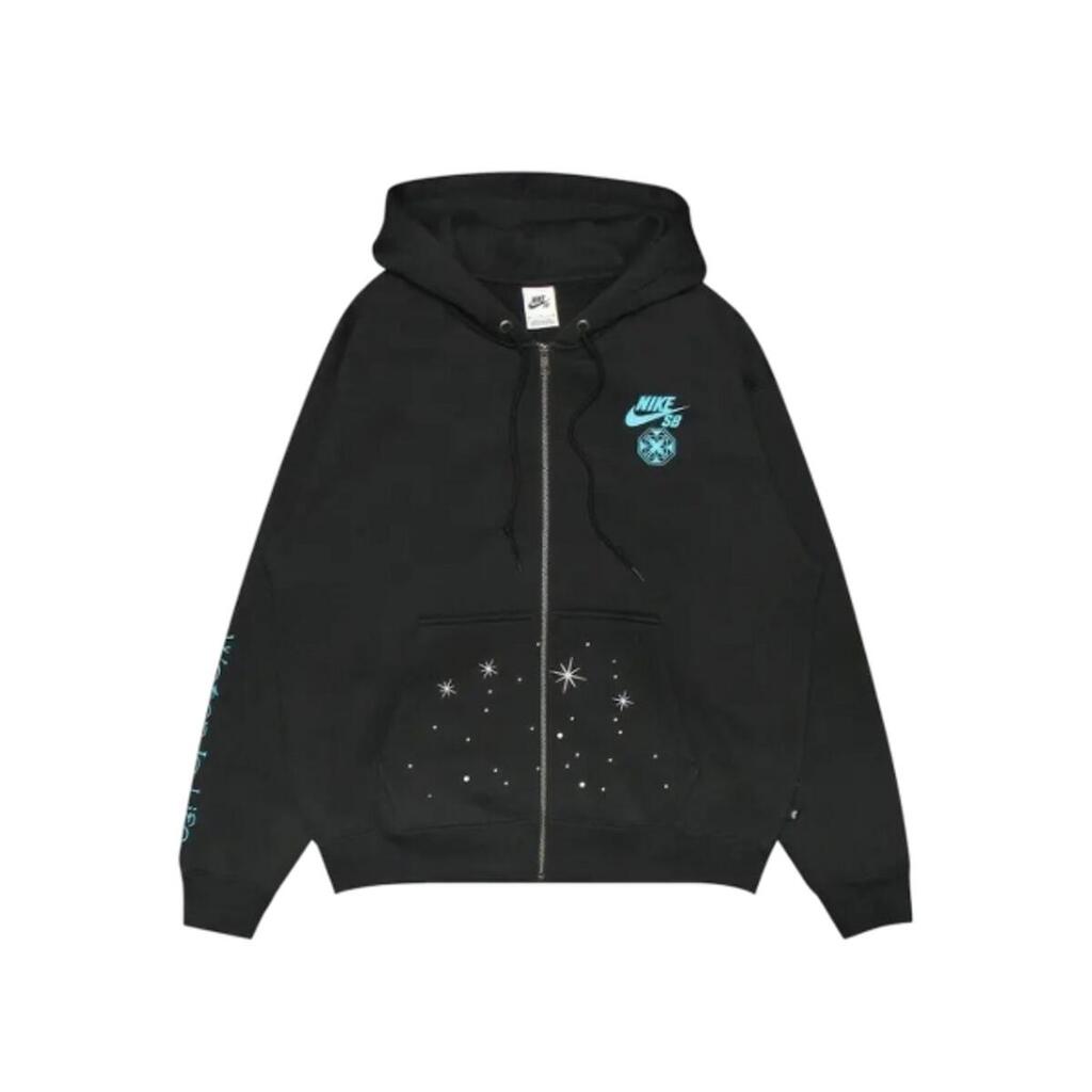 Zip Up Hooded Sweatshirt Greenwood L/S Max90  SB x Di'Orr Black