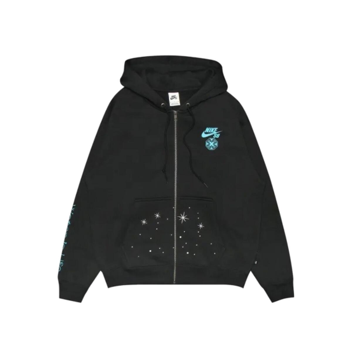 Zip Up Hooded Sweatshirt Greenwood L/S Max90  SB x DiOrr Black