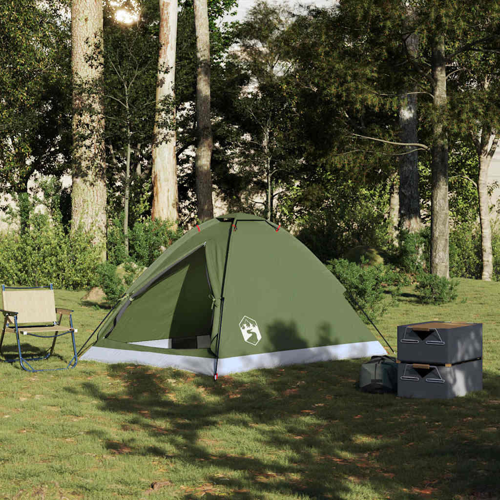 VidaXL Tenda a Cupola 2 Persone Impermeabile Verde Oliva 3/7