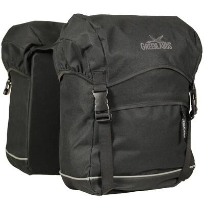 Dubbele fietstas travel bag 40 liter 30 x 37 x 17 (2x) - zwart