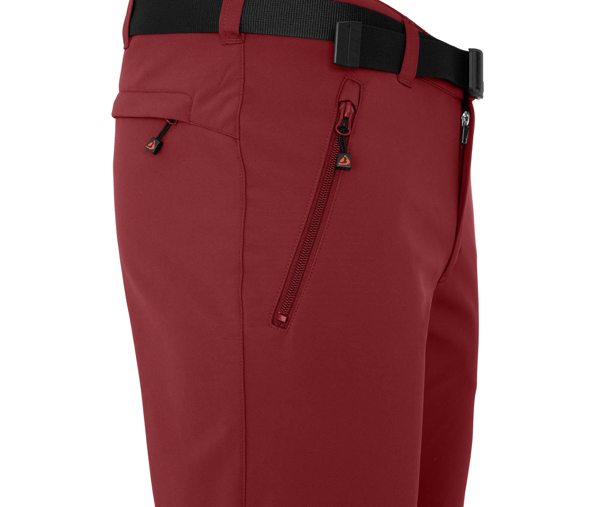 Winter Softshellhose winddicht, mit warmem Innenfleece Rot 3/4